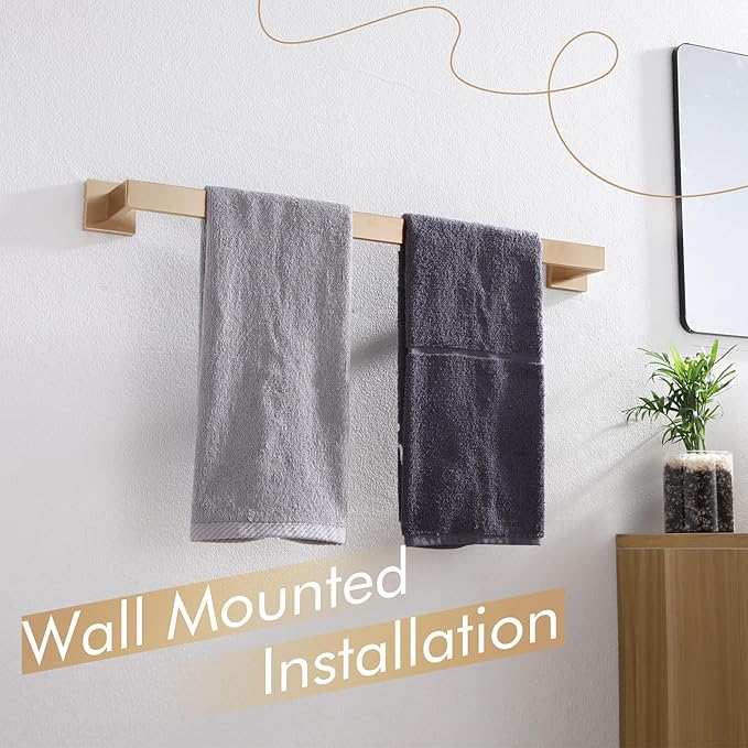 KOKOSIRI 20-Inch Towel Holder for Bathroom Kitchen Towel Bars Wall Mount SUS304 Stainless Steel Towel Rack, Champagne Bronze B4003CPG-L20
