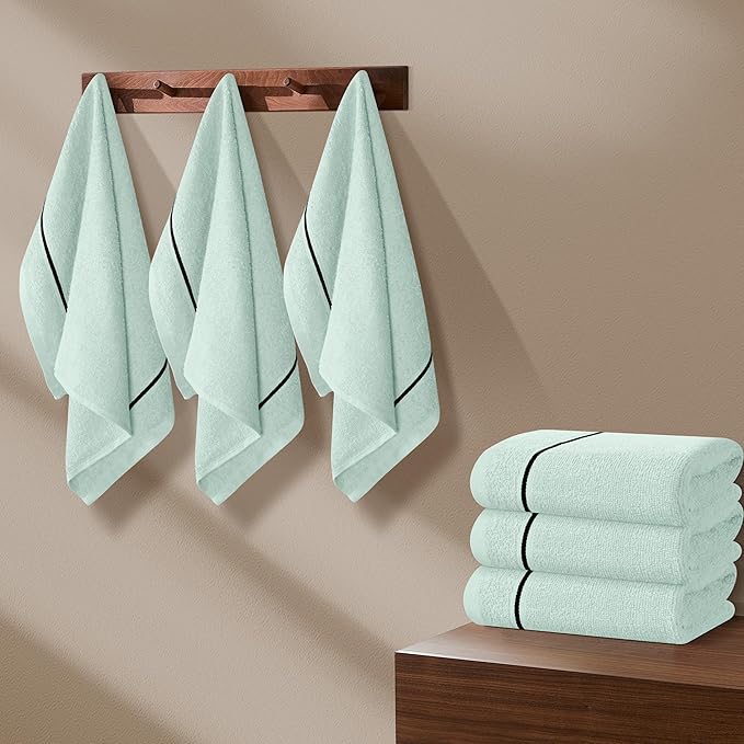 MyOwn Ultra Soft Cotton 6 -Piece Hand Towel Set 16x24 Inch, Ideal for use in Bathroom, Kitchen, Gym, Spa & General Cleaning, Compact & Lightweight Multi Purpose Hand Towels - Sea Green