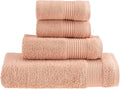 HALLEY Turkish Cotton Towels (Set of 4) 1 Bath Towel 1 Hand Towel 2 Washcloths, Super Soft Highly Absorbent 100% Cotton Towels for Bathroom and Kitchen for Mother’s Day (Peach)