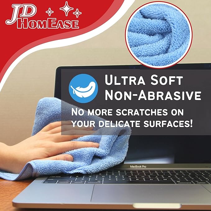 Microfiber Cleaning Cloths, 240 Pack, 16"x16", All-Purpose, Softer, Highly Absorbent, Lint-Free, Reusable, Washable Pro Towels, Red, for House, Kitchen, Bathroom, Car, Office