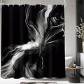 Cinbloo Black 60Wx72H Shower Curtain Abstract Bathroom Decor for Men Modern Ombre White Marble Ink Texture Bathroom Curtain Set Minimalist Neutral Simple Dark Cool Bath Bathroom Accessories Decor