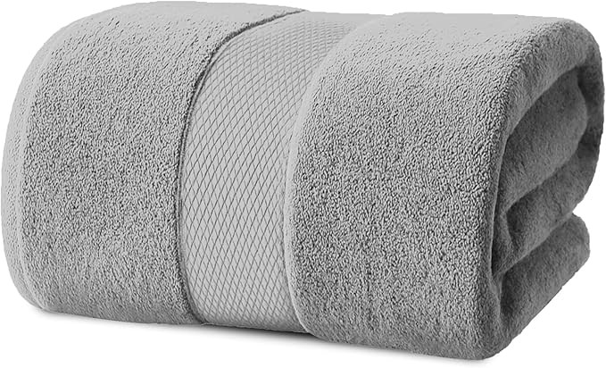 Infinitee Xclusives – Luxury Bath Sheets Towels – 1 Pack 600 GSM (35X70 Inches) – 100% Ring Spun Cotton Large Bath Towels for Bathroom (Charming Grey, Bath Sheets - Pack 1)