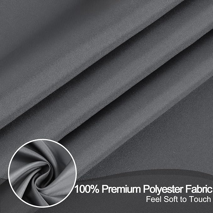 AooHome Standard Shower Liner, Solid Polyester Fabric Solid Shower Curtain Liner for Hotel with Hooks, Water Repellent, Weighted Hem, Charcoal, 72x72 inch