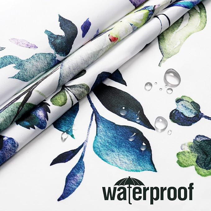 Gibelle Long Shower Curtain 72 x 78, Green Eucalyptus Leaves Shower Curtain, Watercolor Floral Plant Bathroom Curtains Shower Set