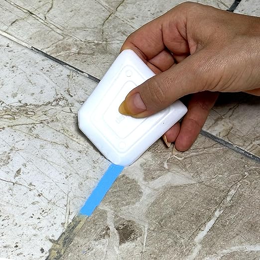 PentaUSA Tile Grout - Large Grout Filler Repairs Renews Tube, Fast Drying Grout Repair Kit, Odorless Formula - Grout Floater Included - 13.4oz / 380gr (Blue)
