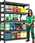 Metal Shelving Units for Garage, 5-Tier Adjustable Storage Shelves, Heavy Duty Steel Racks for Garage, Basement, Warehouse, Black