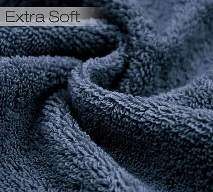 Cleanbear Extra Soft Wash Cloths Washcloths Set 6-Pack 13 x 13 Inches, Highly Absorbent Facecloths (Dark Gray)