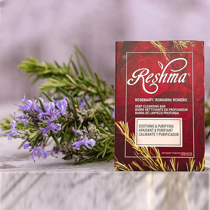 Reshma Beauty Rosemary Soap, Infused with Rosemary Oil and Olive Oil, Anti-Aging Face & Body Soap Bar, Suitable for Normal to Dry Skin, Calming and Rejuvenating, 5.5 oz, Pack of 1