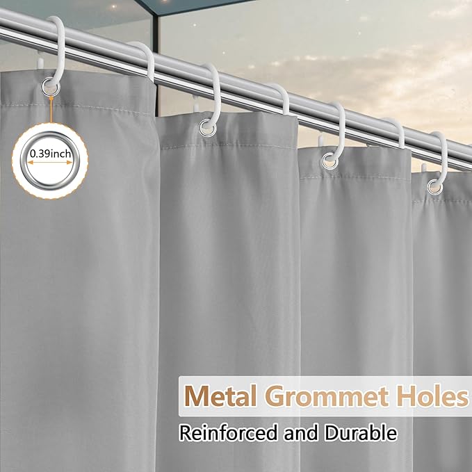 72 x 78 inch Extra Long Waterproof Fabric Shower Curtain Liner, Light Grey Washable Cloth Shower Liner with 3 Large Magnets, Neutral Minimalist Lightweight Shower Curtain Long for Bathroom
