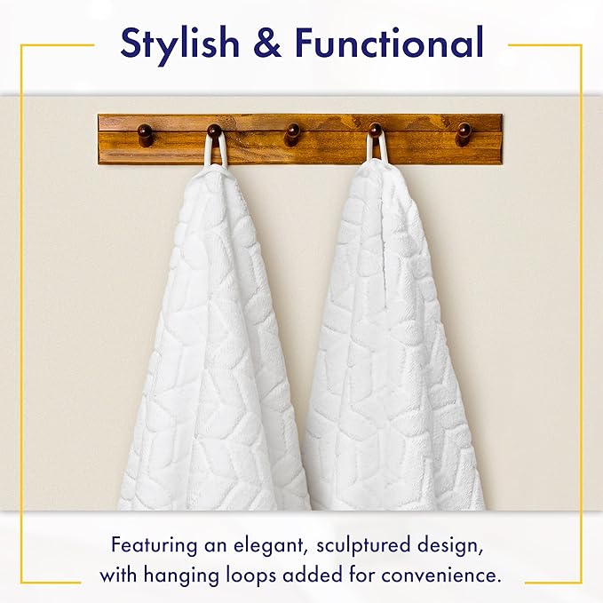Ultra Soft & Stylish 700 GSM Luxury Bath Towels - 100% Zero-Twist, Long-Staple Cotton - Remarkably Absorbent & Quick Drying - 6 Piece Towel Set (White)