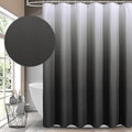 Gibelle Ombre Black Shower Curtain, 3D Embossed Textured Herringbone Fabric Shower Curtain, Modern Farmhouse Bathroom Decor Soft Cloth Shower Curtain Set with Hooks, 72x72