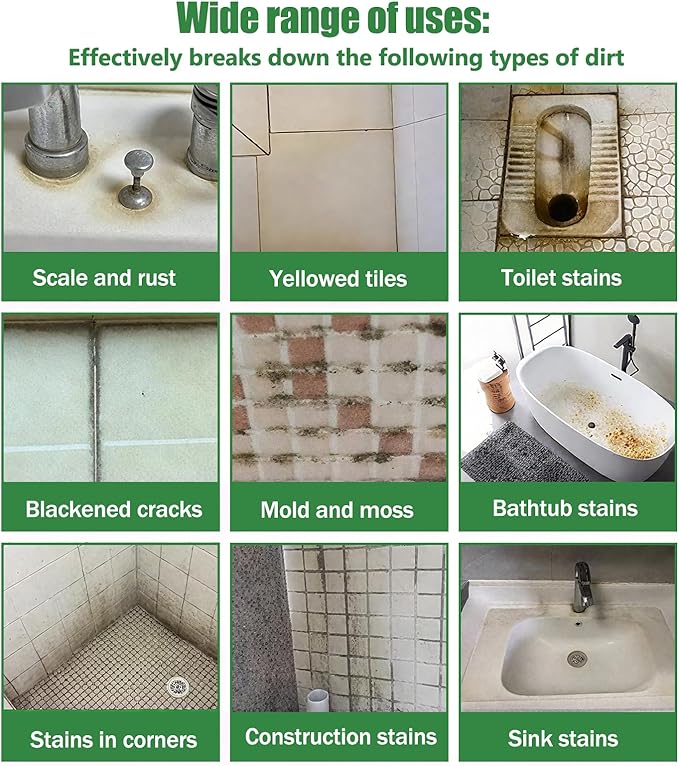 GFG Tile & Grout Cleaner Liquid - Multi-Surface Floor Cleaner for Bathroom, Kitchen, Tiles, Porcelain & Hardwood - Original Stain Remover with Plant-Based Ingredients, Grease & Dirt Fighter (1pc)