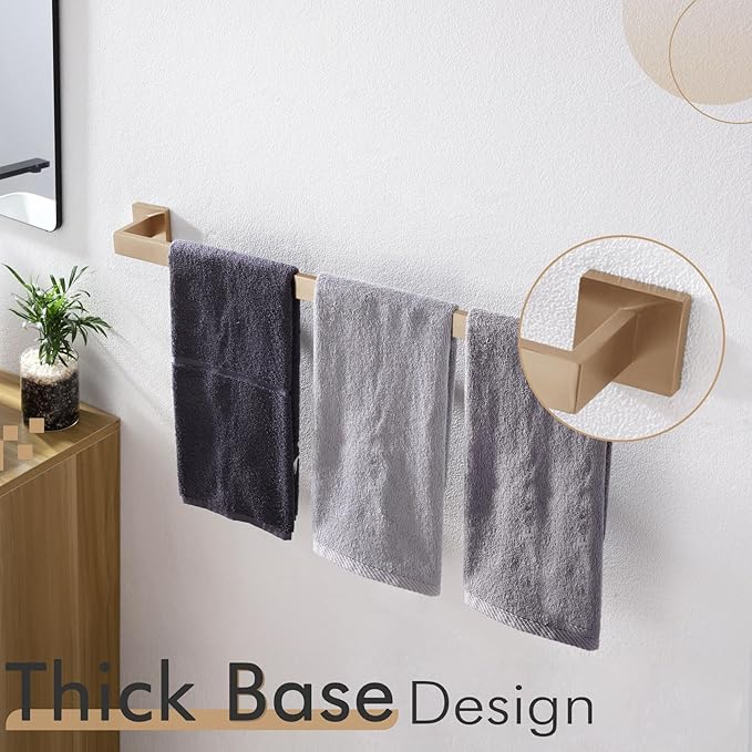KOKOSIRI 36-Inch Towel Bars for Bathroom Kitchen Towels Holder Wall Mount SUS304 Stainless Steel Towel Rack, Champagne Bronze B4003CPG-L36