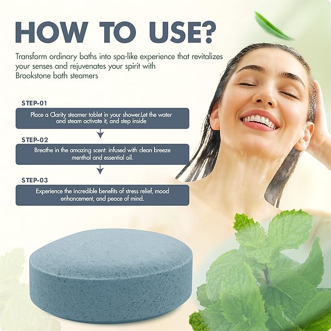 Brookstone Shower Steamers Aromatherapy 12 Tablets - Christmas Stocking Stuffers for Men, Birthday Gifts for Women, Green Elephant, Relaxation, Self Care - Shower Steamers Arctic Fresh
