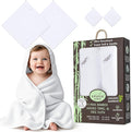 Bamboo Hooded Baby Towel with Face Cloth – 2 Hooded Towels (29x29 inches) & 2 Washcloths (9x9 inches) – Ultra Soft, Absorbent & Cozy Bath Set for Newborns and Infants