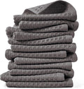 Cleanbear Classic Waffle Washcloths, 100% Cotton Face Towels, Absorbent and Quick-Drying, Soft Washcloths 12 Pack for Face and Body, 13 x 13 Inches (Gray)