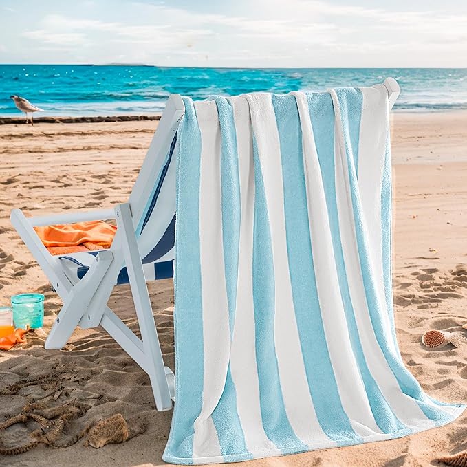 Touchat Beach Towel Oversized,Super Absorbent Sand Free Thick Microfiber Beach Towel (Pink 2Pack + Blue 2Pack, 30”x60“)