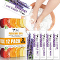 Pedicure Kit Foot Soak Set: Bubble Salt, Sugar Scrub, Massage Mask, Massage Lotion in a Box, 4 Step Foot Spa Kit for Dry Feet, Softens Calluses, Tired Feet（3 Set Lavender)