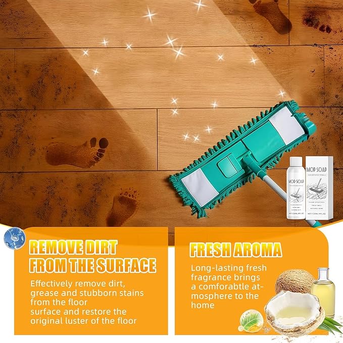 CandyTune Mop Soap for Floor Cleaning: 4PCS Fresh Scented Mop Soap, Floor Cleaner for Mopping - Multi-purpose Mop Soap Household Supplies Cleaner for Home, Bathroom 4oz