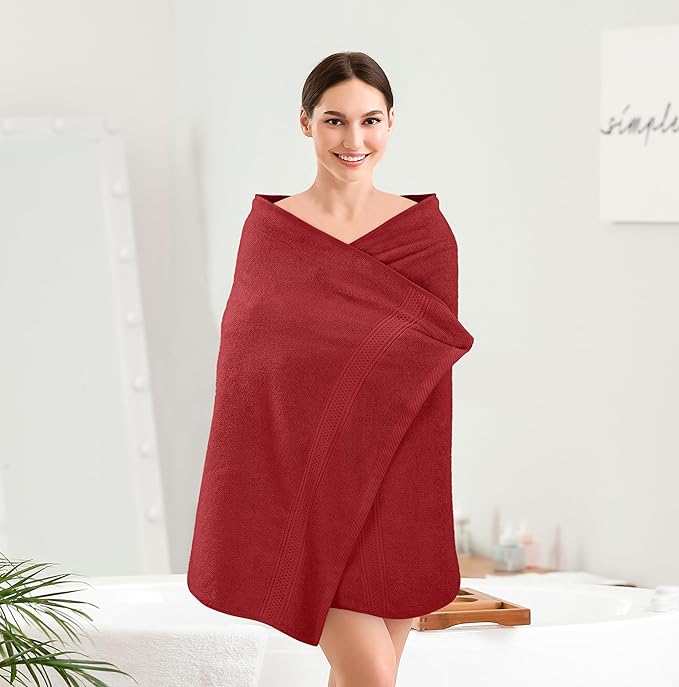 Utopia Towels 4 Pack Premium Bath Towels Set, 27 by 54 Inches, 100% Ring Spun Cotton 600GSM, Lightweight and Highly Absorbent Quick Drying Towels, Perfect for Daily Use, Red