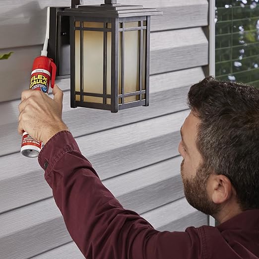 Flex Caulk, Waterproof & Weatherproof Hybrid Polymer Sealant, Strong, Paintable, Indoor, Outdoor, Bath, Shower, Sink, Window, Baseboards, Door, RV, Roof, Wood, Auto & Marine, Clear, 6.6 oz, 2-Pack