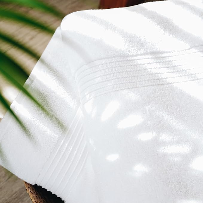 Milara Turkish Luxurious Extra Large Cotton Bath Sheet | Premium Bath Sheet Towels Ultra-Soft, Highly Absorbent, Durable | White Color Plush Bath Sheets, (35x70 Inches)