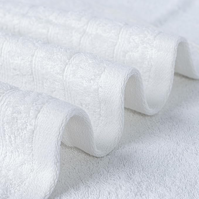 Avalon Towels Bath Towels Set of 4, Size 30 x 60 Inches, Highly Soft and Absorbent, Quick Drying, Lightweight, Perfect for Daily Use (White)