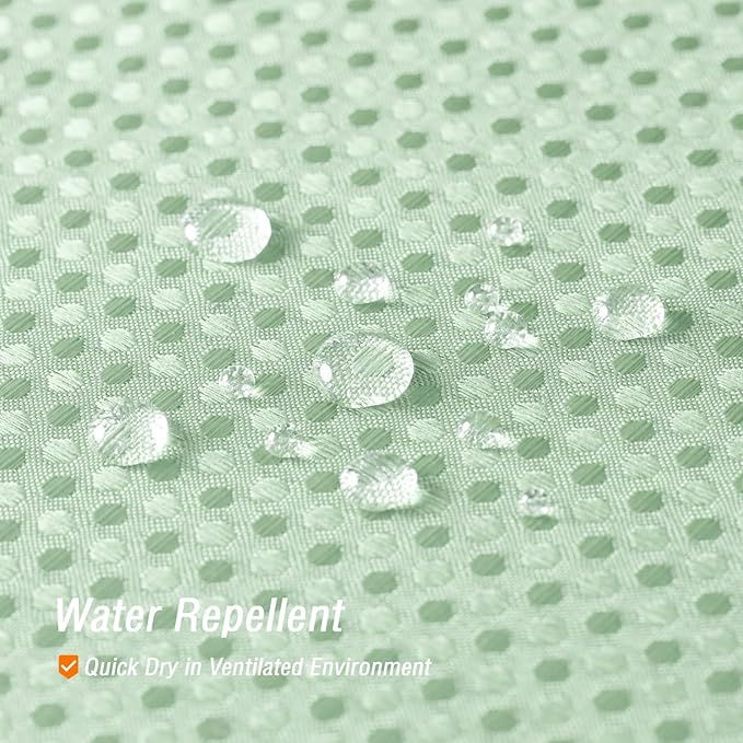 Gibelle Extra Long Shower Curtain 72 x 84, Tall Waffle Weave Textured Fabric Shower Curtain for Bathroom, Water Repellent, Machine Washable, Mint Green