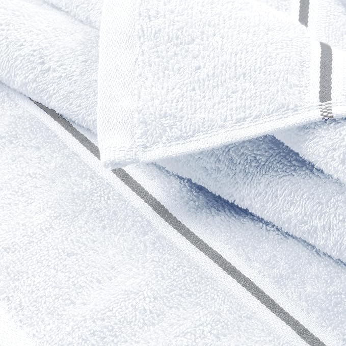 MyOwn Cotton 2 Pack Oversized Bath Towel Set 28x55 inches, Large Bath Towels, Ultra Absorbant Compact Quickdry & Lightweight Towel, Ideal for Gym Travel Camp Pool - White