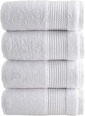 HALLEY Turkish Cotton Towels (Pack of 4) Hand Towels Super Soft Highly Absorbent 100% Cotton Towels for Bathroom and Kitchen for Mother’s Day (White)