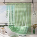 AmazerBath Heavy Duty Shower Curtain and Liner 2-in-1, 100% EVA Luxury Soft Clear Mint Green Shower Curtain Liner, 72x72 Plastic Weighted Shower Curtain, 12 Rustproof Grommets & 3 Heavyweight Stones