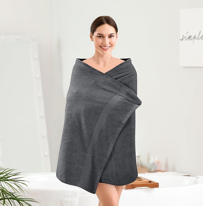 Utopia Towels 4 Pack Premium Bath Towels Set, 27 by 54 Inches, 100% Ring Spun Cotton 600GSM, Lightweight and Highly Absorbent Quick Drying Towels, Perfect for Daily Use, Grey