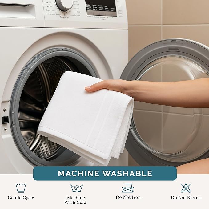 Casa Platino 100% Cotton Washcloths 24 Pack - Spa & Salon Quality Face Towels - Ring Spun, Soft & Absorbent Wash Cloth Rags for Body, Beauty, Home, Gym - Fingertip Towels - 13"x13", White Washcloths
