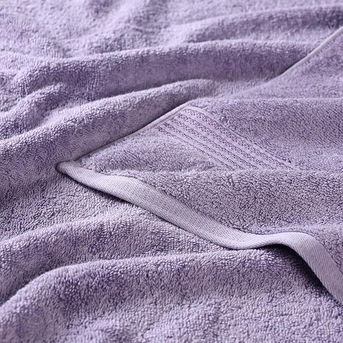 Superior Egyptian Cotton Bath Towel Set, Home Bathroom Towels, Master, Guest Bath, Decor Essentials, Quick Dry, Absorbent, Large Body Towels, Spa, Hotel, Resort, Adult, Kids, Set of 2, Royal Purple