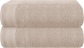 Cotton 2 Pack Oversized Bath Towel Set 28x55 inches, Large Bath Towels, Ultra Absorbant Compact Quickdry & Lightweight Towel, Ideal for Gym Travel Camp Pool - Tan