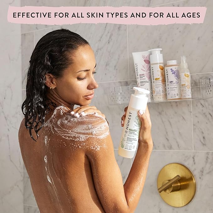 The Honest Company 2-in-1 Cleansing Shampoo and Body Wash Face Lotion Bundle Gentle for Baby Naturally Derived Sweet Almond Nourish 18.5 fl oz