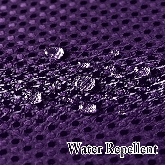 Gibelle No Hook Waffle Weave Shower Curtain with Snap-in Fabric Liner Set for Bathroom, Hotel Style with Mesh Top Window, Waterproof & Washable, Purple, 72x74