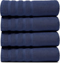 Hearth & Harbor Bath Towels for Bathroom - 100% Ring Spun Cotton Luxury Bathroom Towels - Soft & Highly Absorbent 4 Bath Towels, Navy
