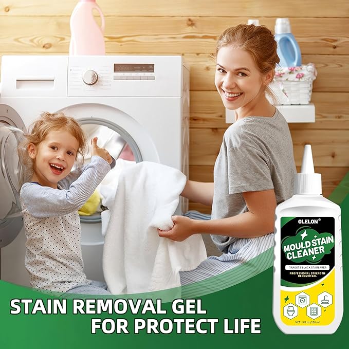 2 Pack Grout Cleaner Mou-ld Stain Remover Gel for Washing Machine Cleaner Shower Bathroom Seal and Grout Stain Remover with Brush