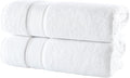 NOVA Luxury Linen - Hotel Quality Turkish Towel Set for Bathroom (2 Pcs Bath Towel Set, Pure White)