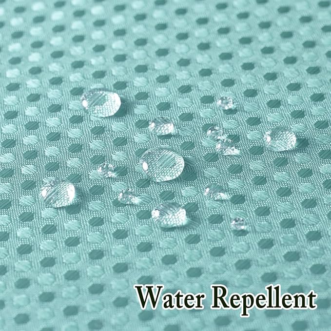 Gibelle No Hook Waffle Weave Shower Curtain with Snap-in Fabric Liner Set for Bathroom, Hotel Style with Mesh Top Window, Waterproof & Washable, Teal, 72x74