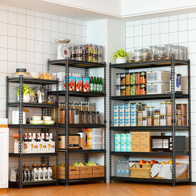 LEVELEVE 5-Tier Storage Shelving Unit, 2020 lbs Capacity, Heavy Duty Adjustable Metal Utility Shelf, 35" L x 16" W x 73" H for Garage, Kitchen, Pantry, Basement, Bathroom, Laundry
