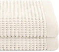 GILDEN TREE Waffle Towels for Bathroom Luxury 100% Cotton Bath Towels, Quick Dry Towel, Thin Super Absorbent Lint Free Shower Towels, Bath Towels Set of 2, Modern Style (Cream)