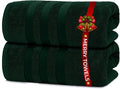 RIVERSIDE Pack of 2 Extra Large Bath Sheets 35 x 70 Inches - 100% Ring Spun Cotton Hotel Quality Oversized Bath Towels - Super Soft, Highly Absorbent & Quicker to Dry - Hunter Green
