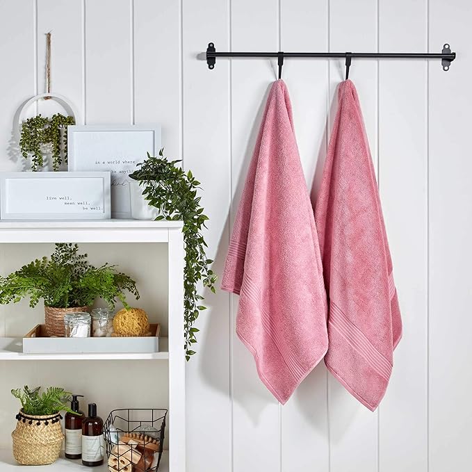 Christy Supreme Hygro 6 Piece Towel Set | Blush | 100% Luxury Supima Cotton | Ultra Soft | Super Absorbent | 650GSM | 2 Bath Sheets 2 Hand Towels 2 Face Cloths