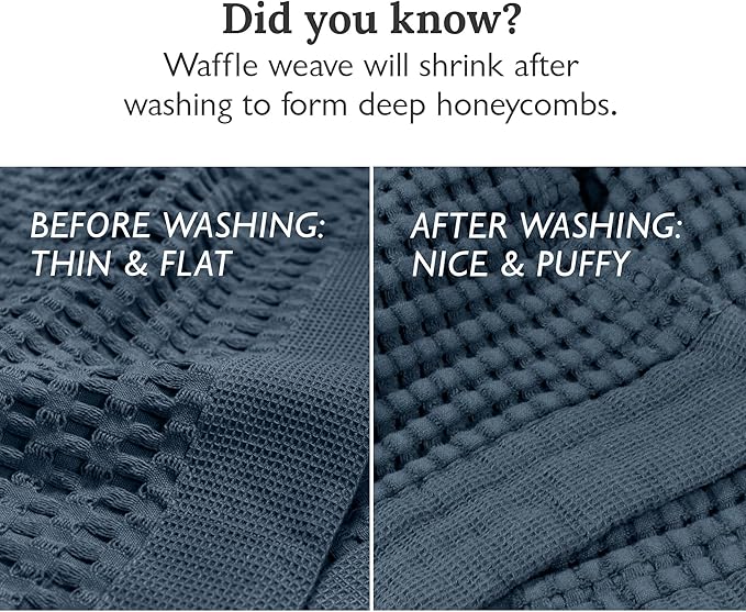 GILDEN TREE Waffle Bath Sheet Quick Dry Towel, Thin Luxury Bath Towels, Bath Sheets 40x80 Large Bath Towels, Modern Style (Midnight Blue)