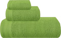Ultra Soft 3 Pack Cotton Towel Set, Contains a Bath Towels 28x55 inch, a Hand Towels 16x24 inch & a Wash Coths 12x12 inch, Ideal Everyday use, Compact & Lightweight - Kiwi Green