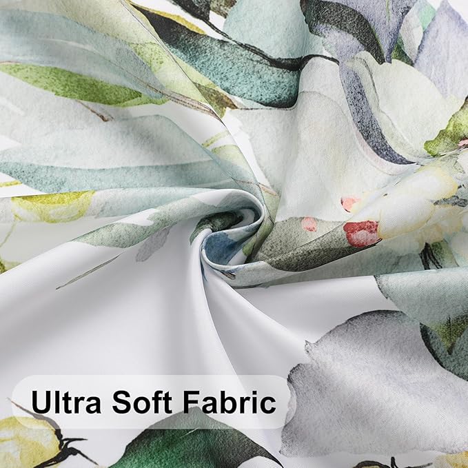 Colorful Star Sage Green Eucalyptus Waterproof Shower Curtain Set with Hooks, Minimalist Watercolor Floral Print Bathroom Décor, Plant Leaves Washable Fabric Shower Curtain, 72 x 78 Inch