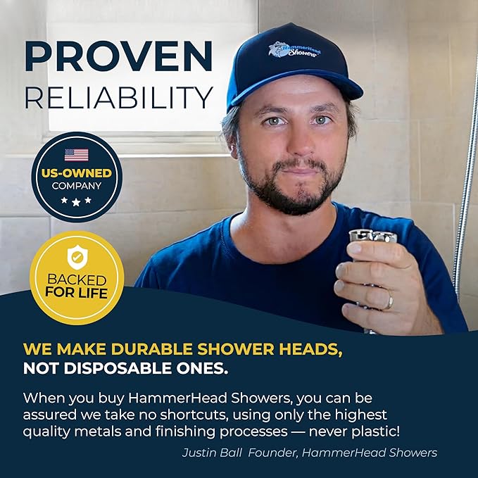 HammerHead Showers Solid Metal Shower Hose Attachment for Showerhead, Extra-Long 72-Inch Universal Replacement Hose for Hand held Shower, Polished Brass