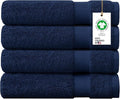 Delara 100% Organic Cotton Towels 650 GSM Plush Feather Touch Quick Dry Bath Towel, Pack of 4 GOTS Certified, Oeko-Tex Green Certified, Organic Cotton Bath Towel, 30"X58"